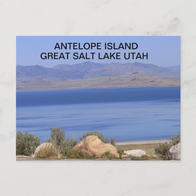 Antelope Island Underbar Salt Sjö i Utah Postcard Vykort (Framsida)
