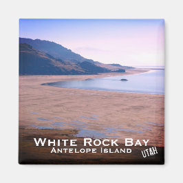 Antelope Island, Vita Sten Bay, Utah Landskap Magnet
