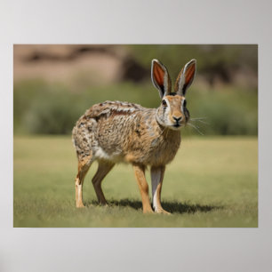 Antelope Jackkanin som står på gräs Poster