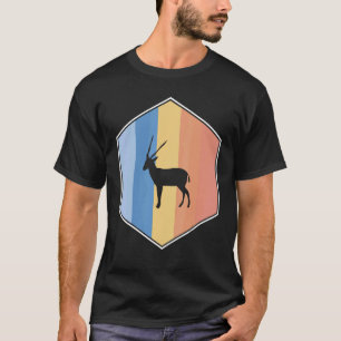 Antelope med Retro Färg i en hexagon T Shirt