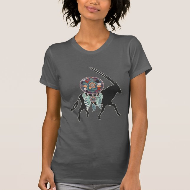 Antelope Native American Animal Dream Catcher T Shirt (Framsida)