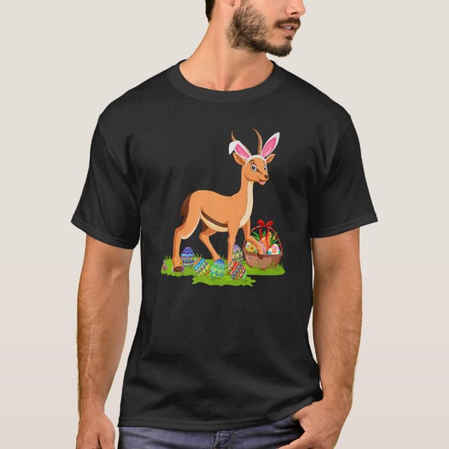 Antelope Påskägg Hunting Bunny Antelope Påsk T Shirt (Framsida)