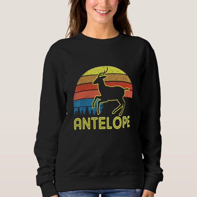 Antelope Tee Antelope Vintage Retro Sunset Stil (Framsida)