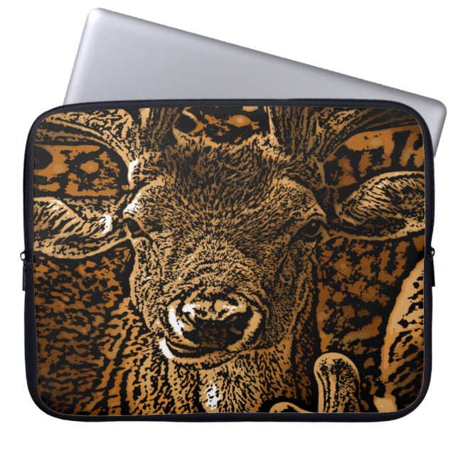 Antelope Wood Effect Named Ken Laptop Sleeve (Framsidan)