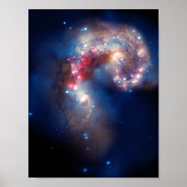 Antennae Galaxies Colorful Composite Poster (Framsidan)
