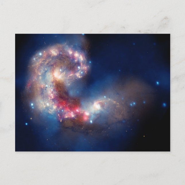 Antennae Galaxies Colorful Composite Vykort (Framsida)