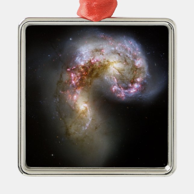 Antennae galaxies julgransprydnad metall (Framsidan)