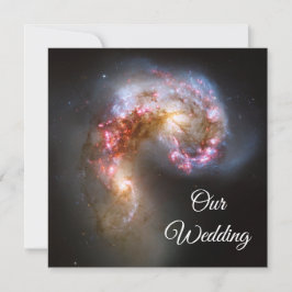 Antennae Galaxies Rosa Stars Cosmic Bröllop Inbjudningar