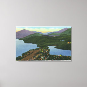 Antennen beskådar av både Lake Placid & avspegla Canvastryck