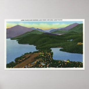 Antennen beskådar av både Lake Placid & avspegla Poster