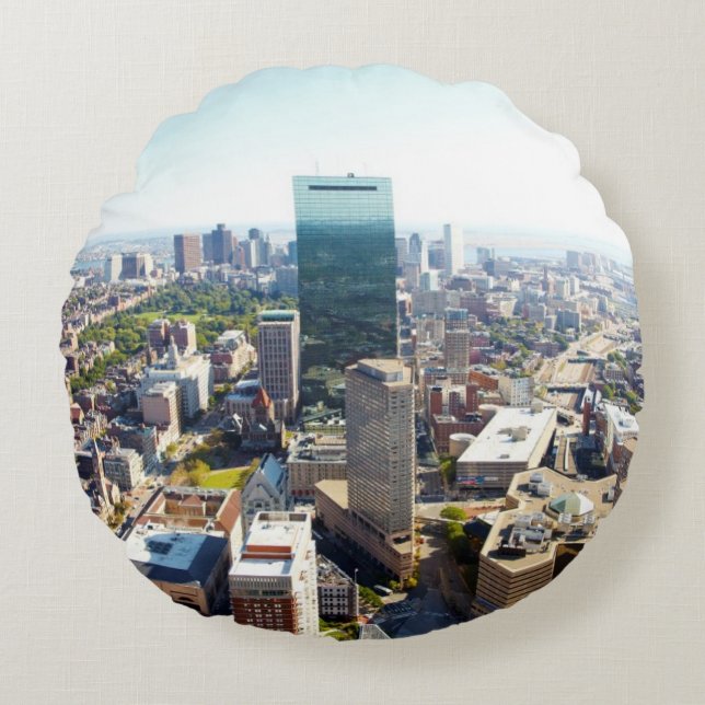 Antennen beskådar av Boston 2 Rund Kudde (Framsidan)