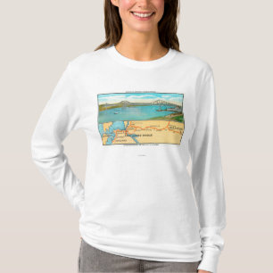 Antennen beskådar av Carquinezen överbryggar och T-shirt