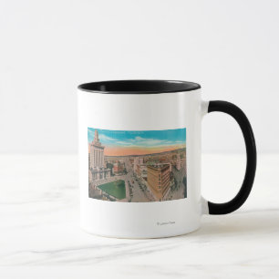 Antennen beskådar av CityOakland, CA Mugg
