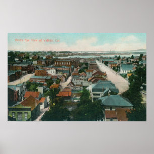 Antennen beskådar av CityVallejoen, CA Poster