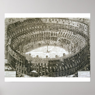 Antennen beskådar av Colosseumen i Rome från Poster