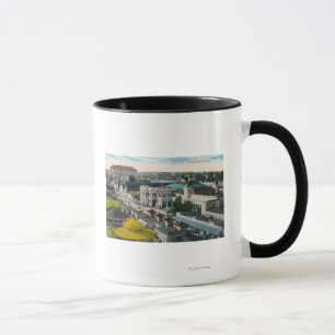 Antennen beskådar av den PikeLong stranden, CA Mugg