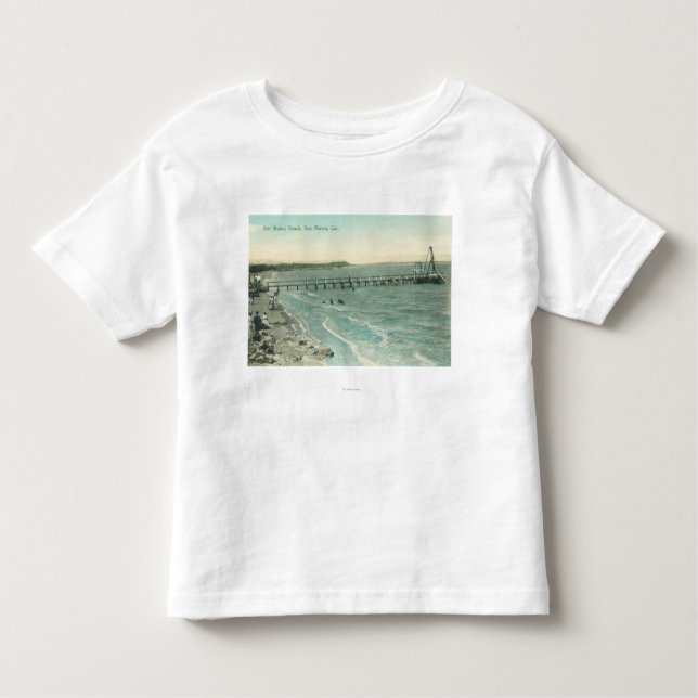 Antennen beskådar av den San Mateo stranden och T-shirt (Framsida)