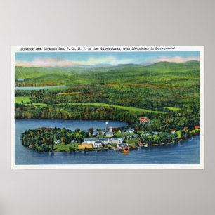 Antennen beskådar av den Saranac gästgivargården Poster
