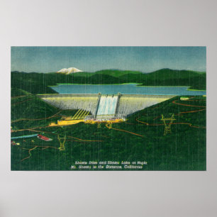 Antennen beskådar av den Shasta fördämningen, Poster