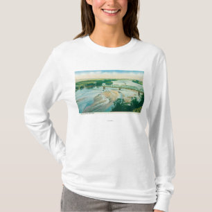 Antennen beskådar av floden och överbryggar t-shirt