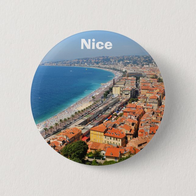 Antennen beskådar av franska Riviera i Nice, Knapp (Framsida)