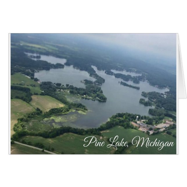 Antennen beskådar av gräs sjön hälsningskort (Framsidan Horizontal)