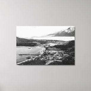 Antennen beskådar av Haines, Alaska läge av Canvastryck