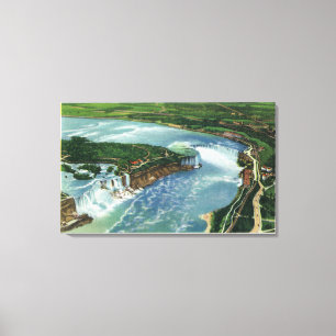 Antennen beskådar av hela Niagara Falls 2 Canvastryck
