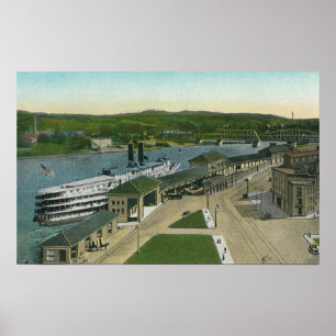 Antennen beskådar av Hudson navigeringskeppsdocka Poster