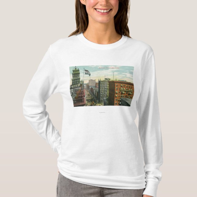 Antennen beskådar av huvudsaklig gata 2 tee shirt (Framsida)