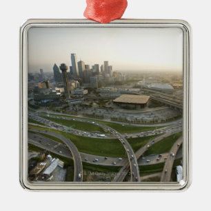 Antennen beskådar av i stadens centrum Dallas, Julgransprydnad Metall