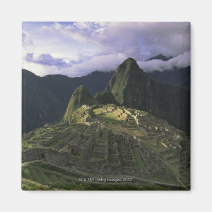 Antennen beskådar av Machu Picchu, Peru Magnet