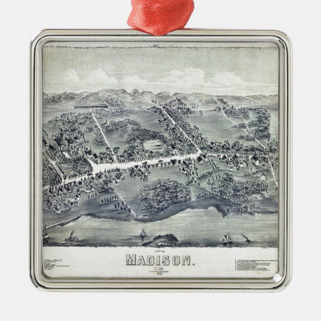 Antennen beskådar av Madison, Connecticut (1881) Julgransprydnad Metall (Framsidan)