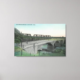 Antennen beskådar av Putah bäck BridgeWinters, C Canvastryck
