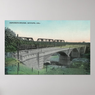 Antennen beskådar av Putah bäck BridgeWinters, C Poster
