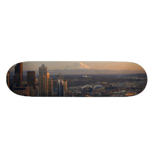 Antennen beskådar av Seattle stadshorisont 2 Skateboard Bräda 19,5 Cm