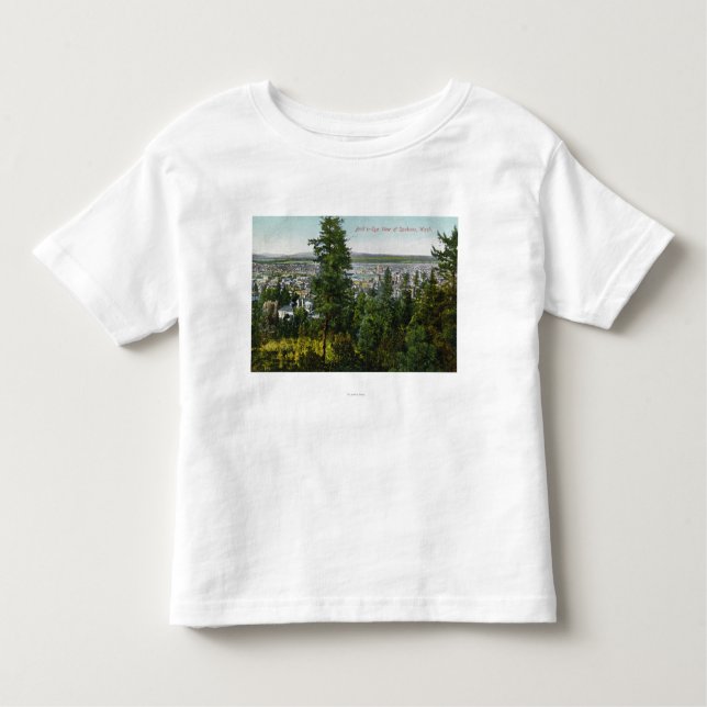 Antennen beskådar av stad till och med skogen t-shirt (Framsida)