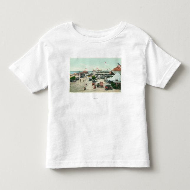 Antennen beskådar av tältstad och munterhetPlaza T-shirt (Framsida)