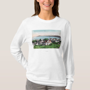Antennen beskådar av townen och sjön Ewauna Tee Shirt