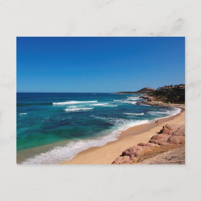 Antennen beskådar av turister som går på tropisk vykort (Framsida)