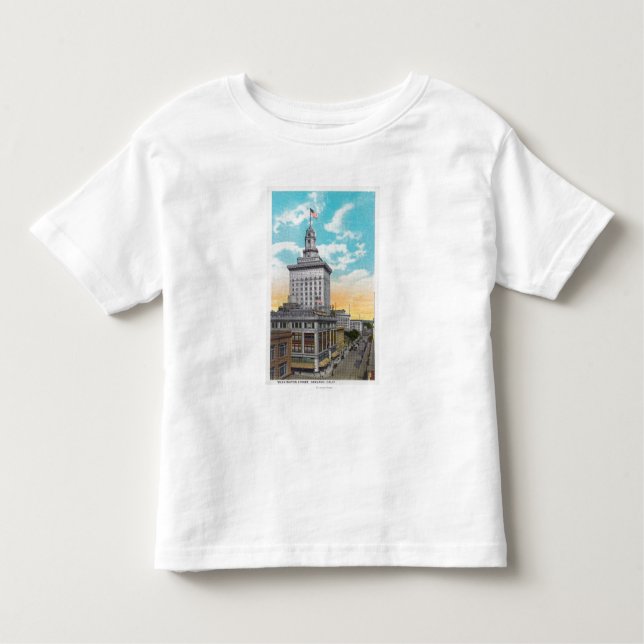 Antennen beskådar av Washington StreetOakland, CA Tee Shirt (Framsida)