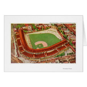 Antennen beskådar av Wrigley FieldChicago, IL Hälsningskort