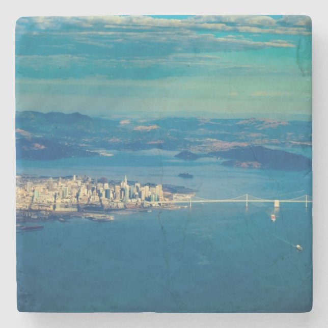 Antennen fotograferar av Sanet Francisco Bay Stenunderlägg (Framsidan)