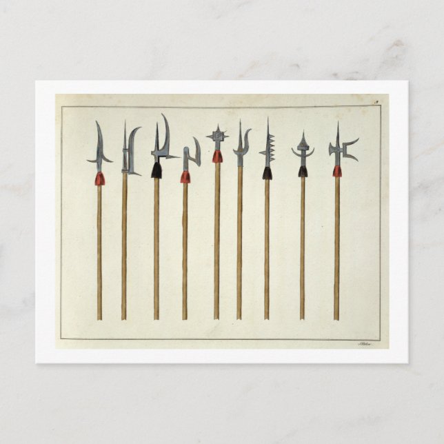 Antenner, spjut, halberger och partisaner, plattor vykort (Framsida)