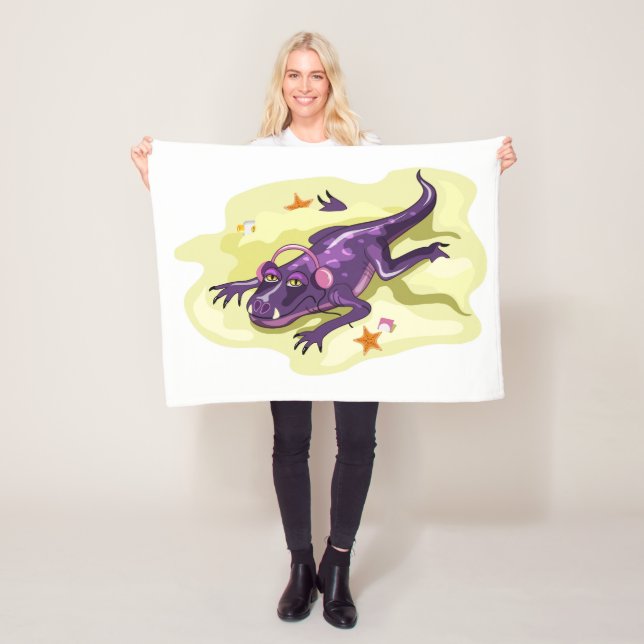 Anteosaurus Sunbad med hörlurar. Fleecefilt (På plats)