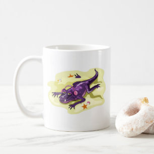 Anteosaurus Sunbad med hörlurar. Kaffemugg