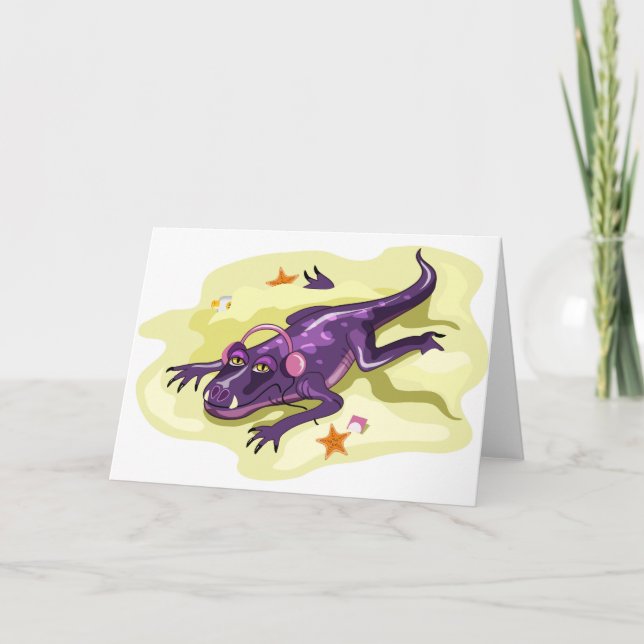 Anteosaurus Sunbad med hörlurar. Kort (Framsida)