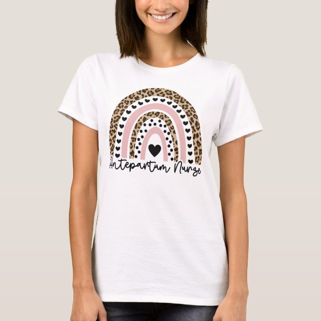 Antepartum Nurse Rainbow, Labour and Delivery T Shirt (Framsida)