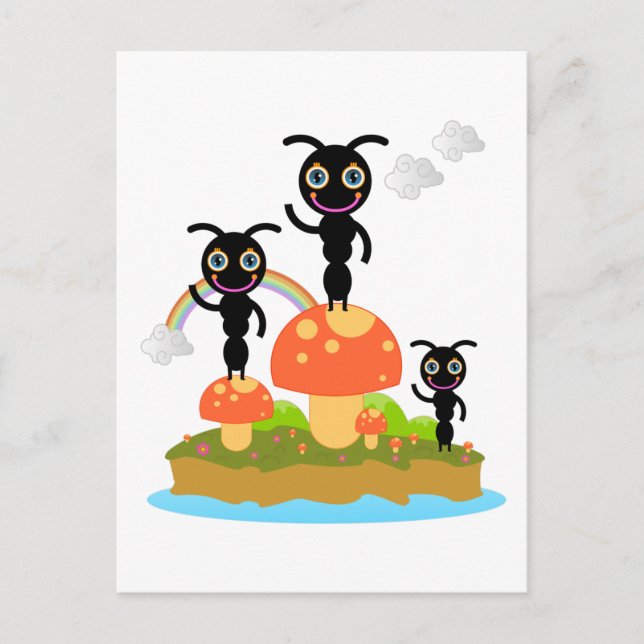 Anter och svampar vykort (Framsida)