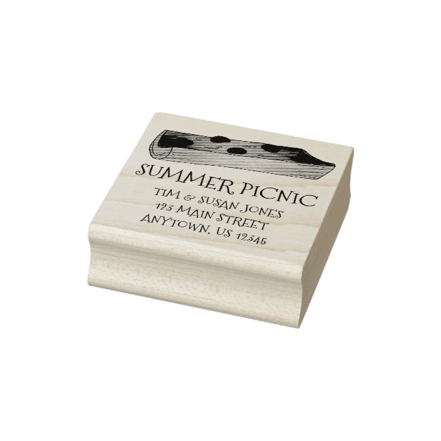 Anter på en logg - Sommaren Picnic Food Adress Stämpel (Stämpel)